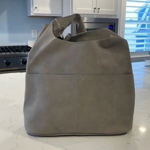 Joy Susan brand suede new with tag Hobo style grey handbag
